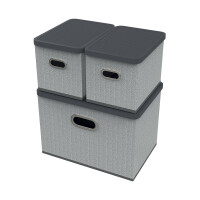 Úložný box s víkem sada 3 ks